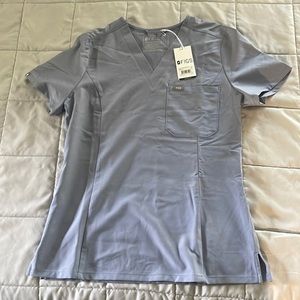 Figs vapor blue scrub top